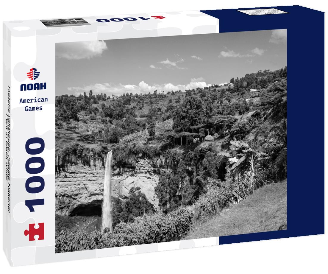 Noah Jigsaw Puzzle Historic lighthouse, Acadia National Park in black white 1000 pieces