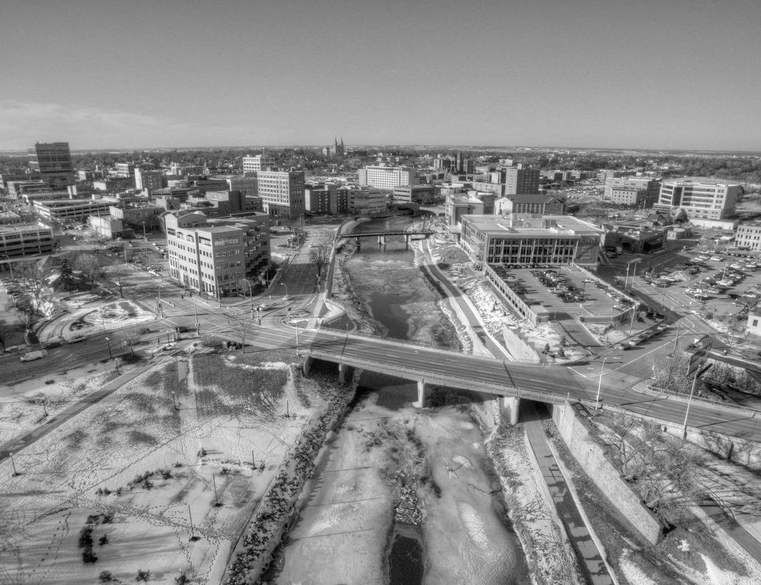 Noah Jigsaw Puzzle Denver cityscape, Colorado Capitol City, USA in black white 1000 pieces
