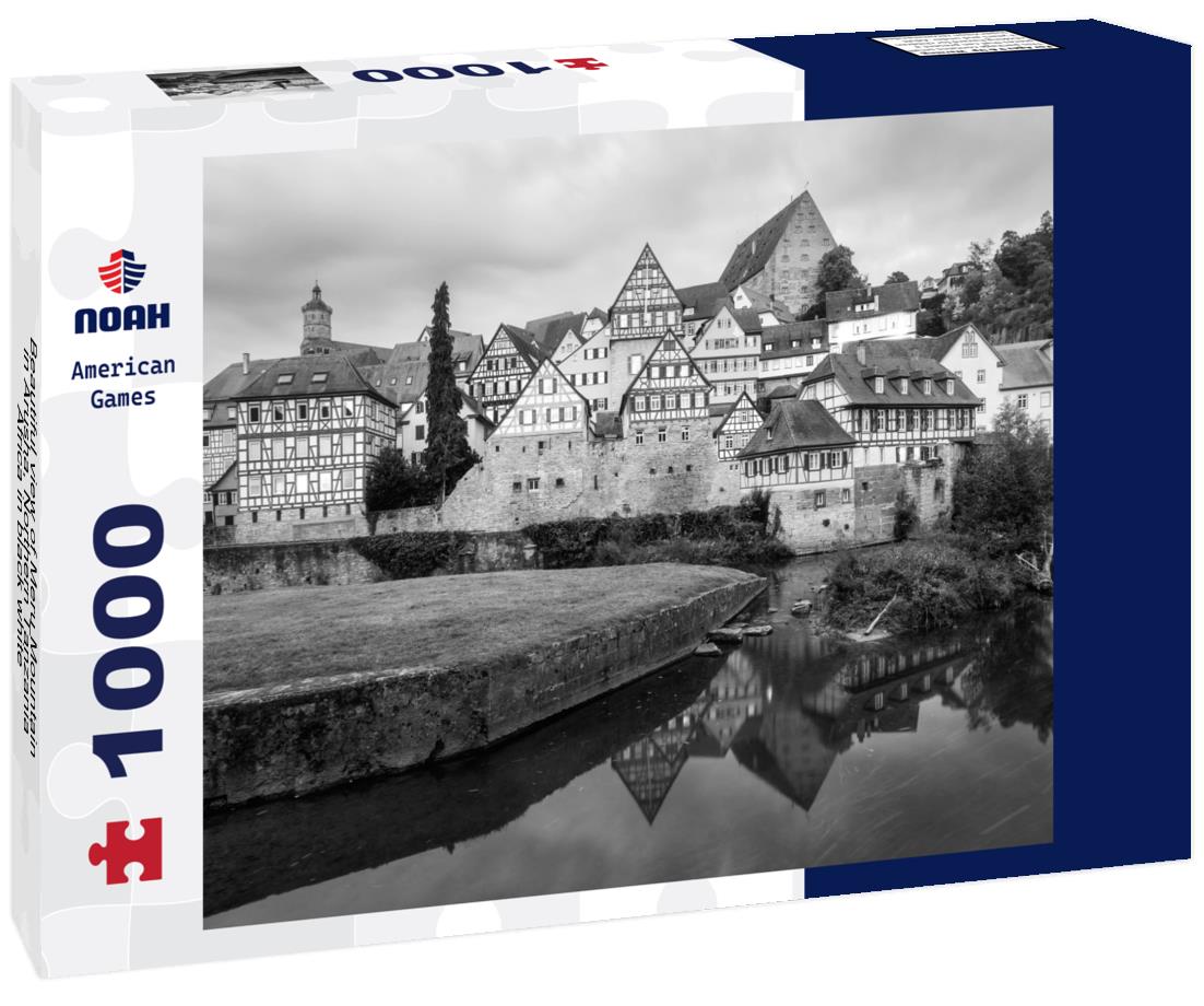 Noah Jigsaw Puzzle Beautiful view of Meru Mountain in Arusha, Northern Tanzania, Africa in black white 1000 pieces