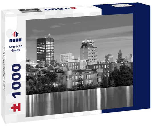 Noah Jigsaw Puzzle Salt Lake City skyline Utah at night in black white 1000 pieces