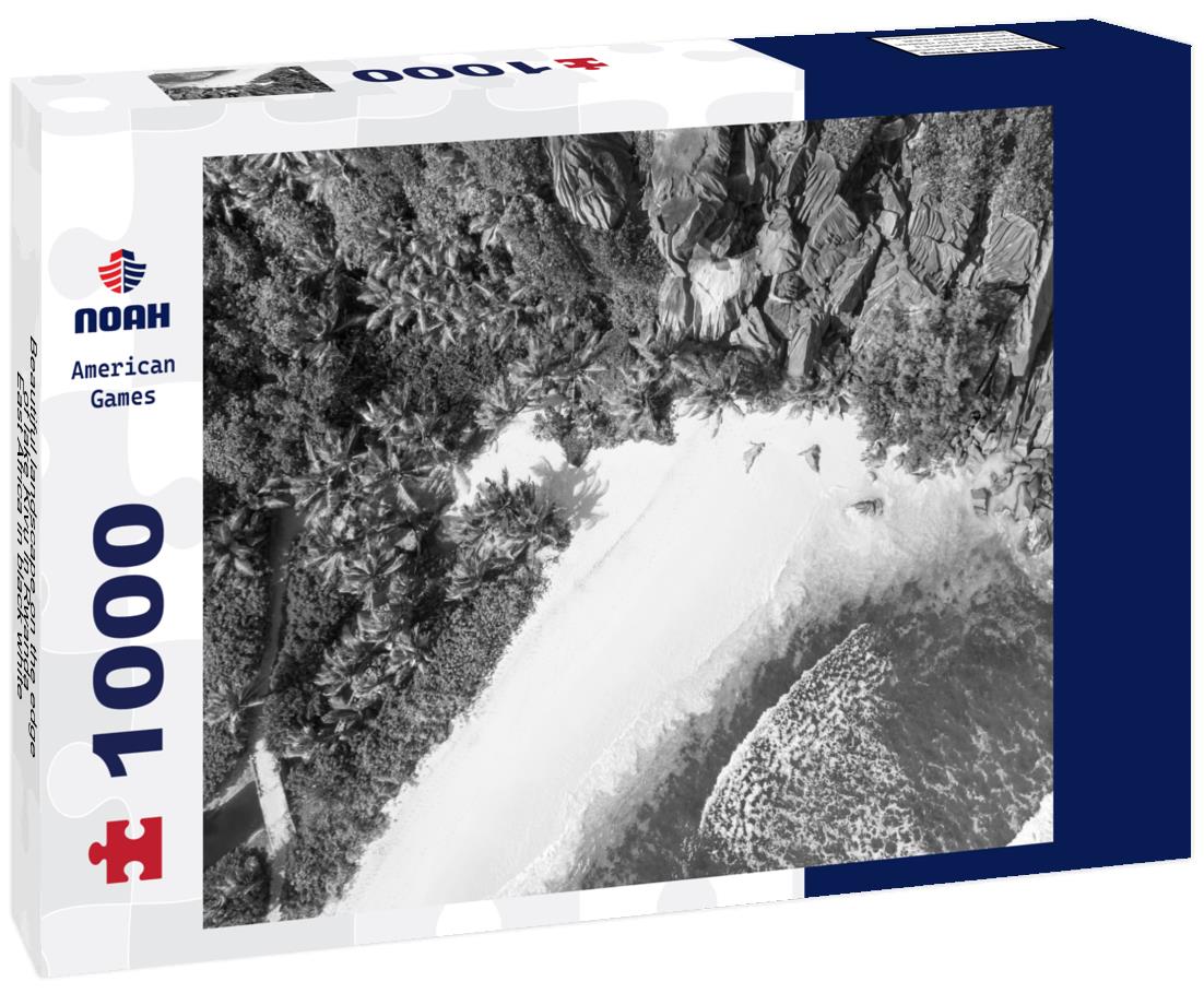 Noah Jigsaw Puzzle Beautiful landscape on the edge of lake Kivu in Rwanda, East Africa in black white 1000 pieces