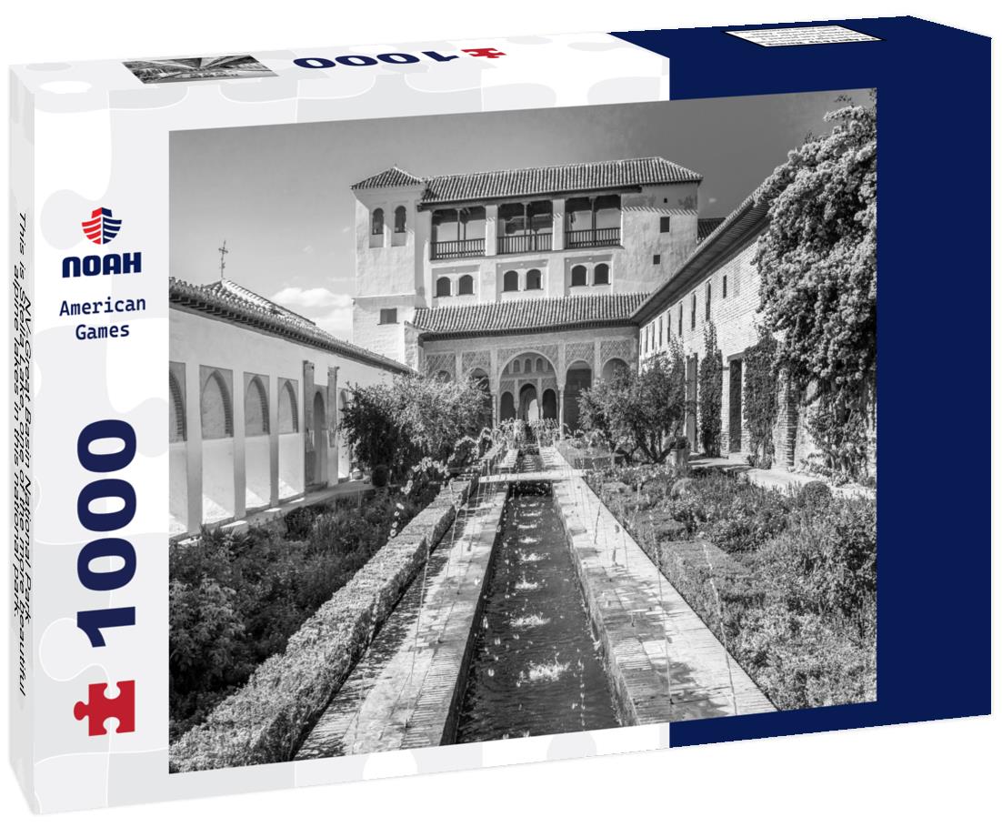 Noah Jigsaw Puzzle NV-Great Basin National Park- This is Stella Lake, one of the more beautiful alpine lakes in this national park. Wheeler Peak is peeking out in the background in black white 1000 pieces