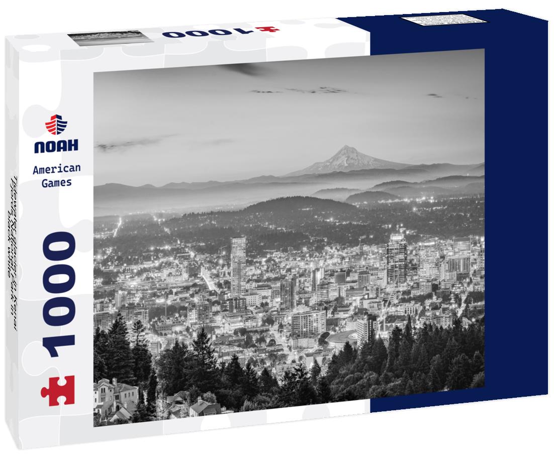 Noah Jigsaw Puzzle Tidewater glacier in Kenai Fjords National Park in black white 1000 pieces