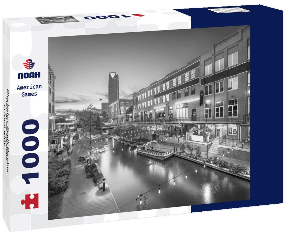 Noah Jigsaw Puzzle Charleston, South Carolina, USA at the Fountain in black white 1000 pieces