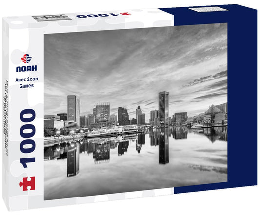 Noah Jigsaw Puzzle Blue summer beach house on Cape Coral, Florida in black white 1000 pieces