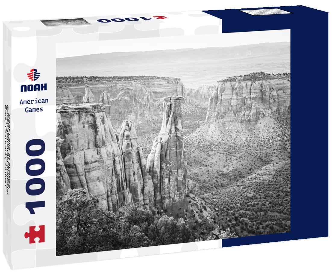 Noah Jigsaw Puzzle Bear Lake at sunrise. Rocky Mountain National Park, Colorado, United States in black white 1000 pieces