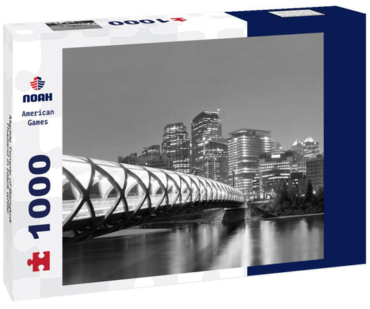 Noah Jigsaw Puzzle Marble Temple of Bangkok, Thailand in black white 1000 pieces