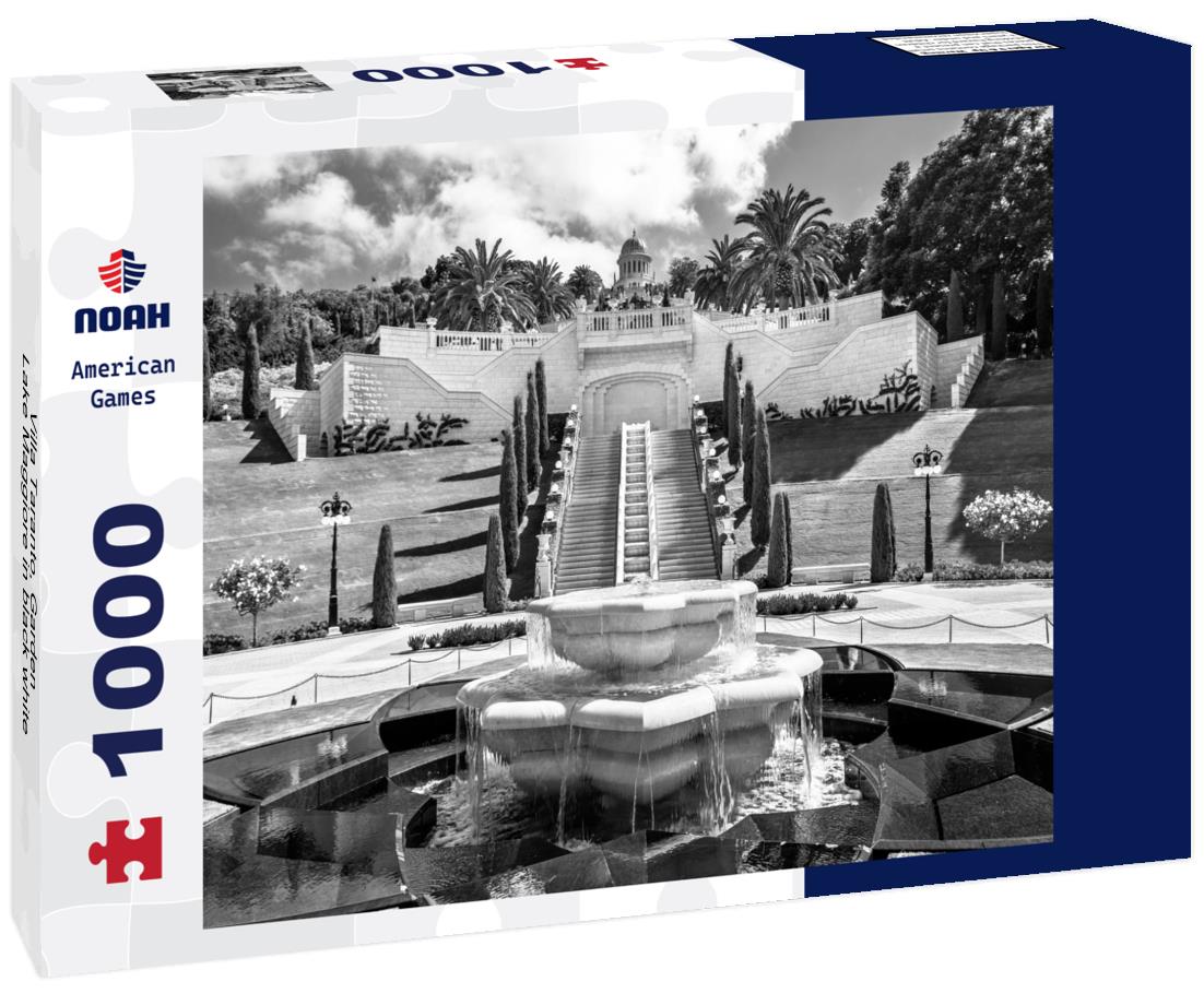 Noah Jigsaw Puzzle Villa Taranto, Garden, Lake Maggiore in black white 1000 pieces