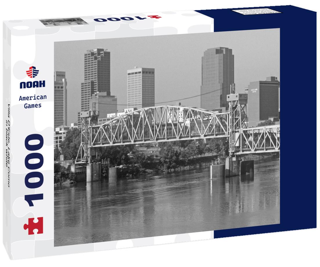 Noah Jigsaw Puzzle Villa D'Este, Lake Como in black white 1000 pieces