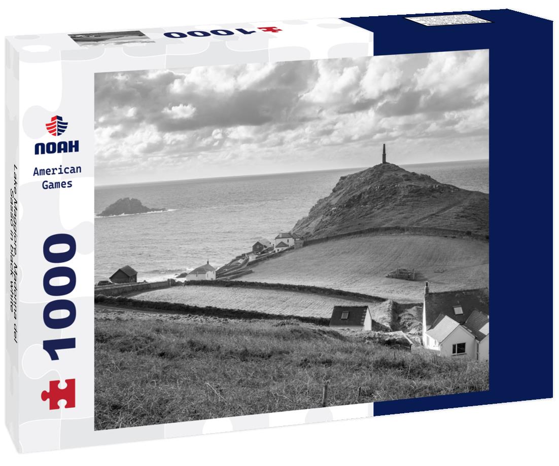 Noah Jigsaw Puzzle Lake Maggiore, Madonna del Sasso in black white 1000 pieces