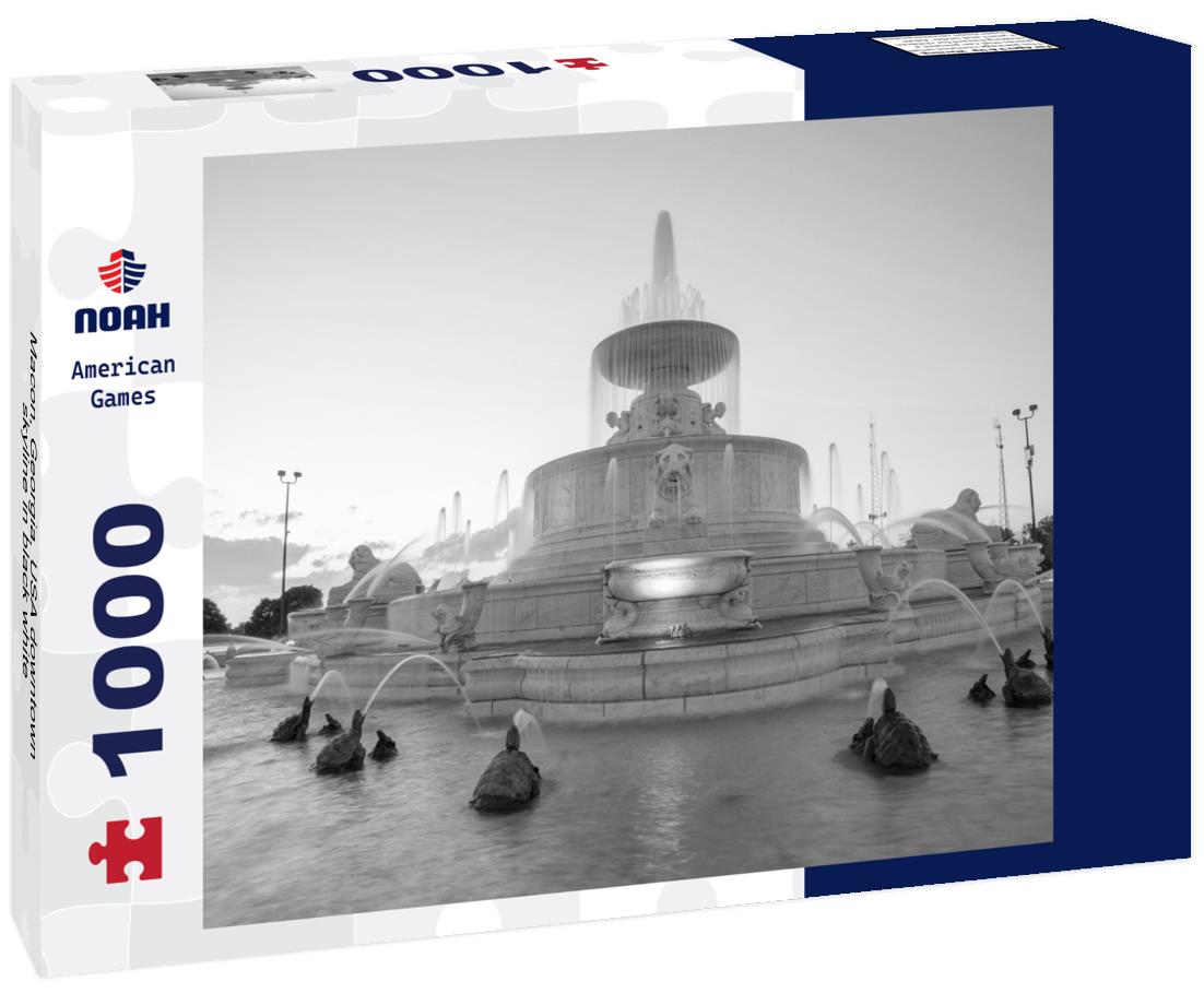 Noah Jigsaw Puzzle Macon, Georgia, USA downtown skyline in black white 1000 pieces