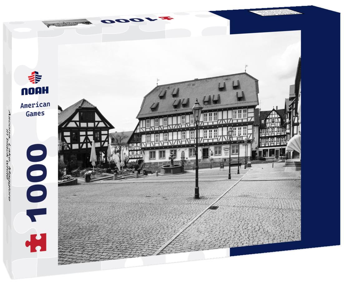 Noah Jigsaw Puzzle Ascona, Lake, Maggiore in black white 1000 pieces