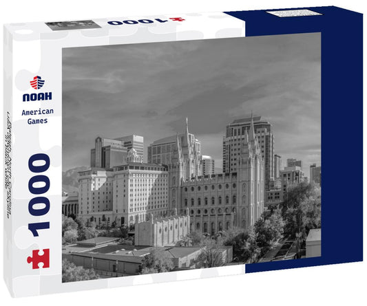 Noah Jigsaw Puzzle Raleigh, North Carolina, USA downtown city skyline in black white 1000 pieces