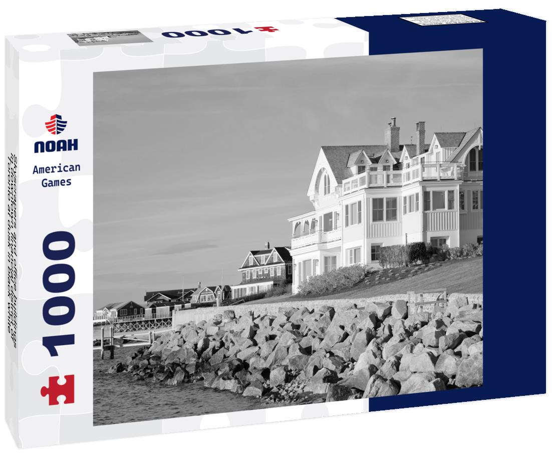 Noah Jigsaw Puzzle Skyscrapers and office buildings in downtown financial district of Toronto at dusk in black white 1000 pieces