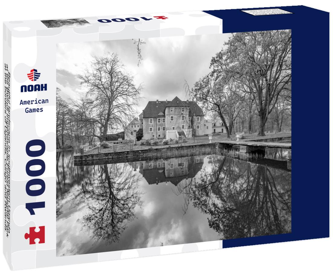 Noah Jigsaw Puzzle Beautiful landscape in southwestern Uganda, at the Bwindi Impenetrable Forest National Park, at the borders of Uganda, Congo and Rwanda. The Bwindi National Park is the home of the mountain gorillas in black white 1000 pieces