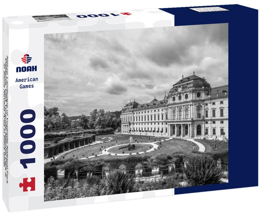 Noah Jigsaw Puzzle Nature Landscape of Yosemite National Park, California, USA.Yosemite National Park is in Sierra Nevada Area in black white 1000 pieces