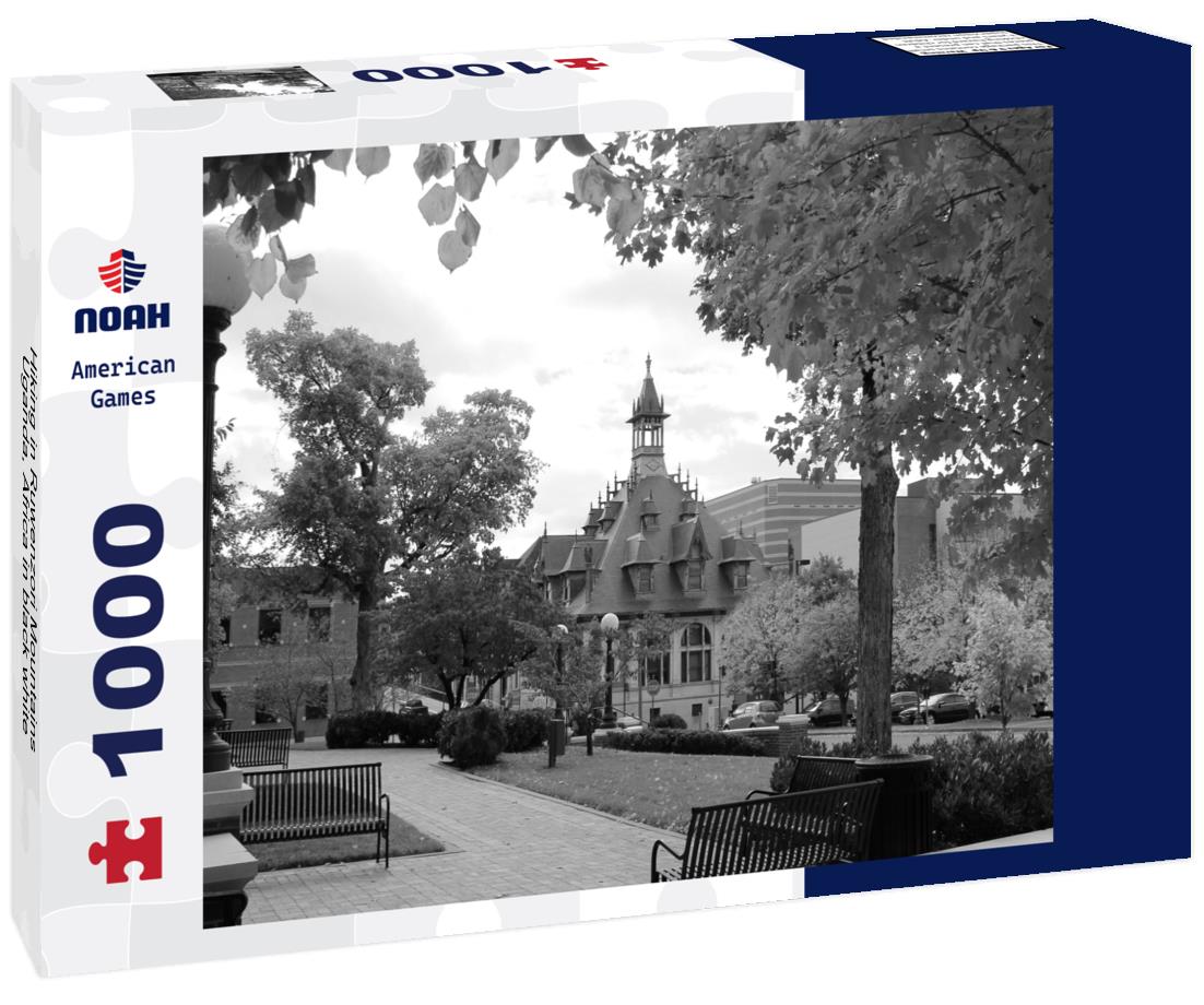 Noah Jigsaw Puzzle Hiking in Ruwenzori Mountains, Uganda, Africa in black white 1000 pieces