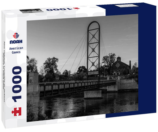 Noah Jigsaw Puzzle New Orleans, Louisiana at Jackson Square in black white 1000 pieces
