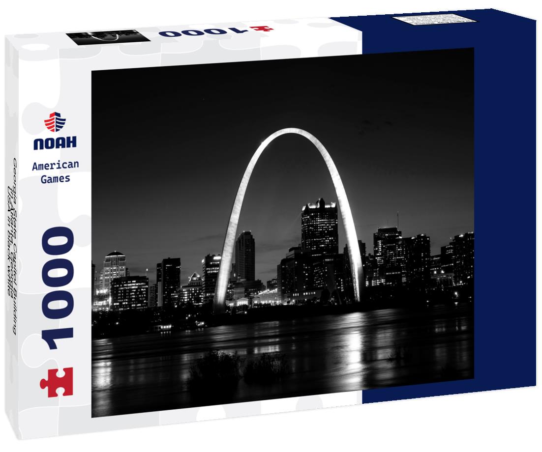 Noah Jigsaw Puzzle Georgia State Capitol Building in Atlanta, Georgia, USA in black white 1000 pieces