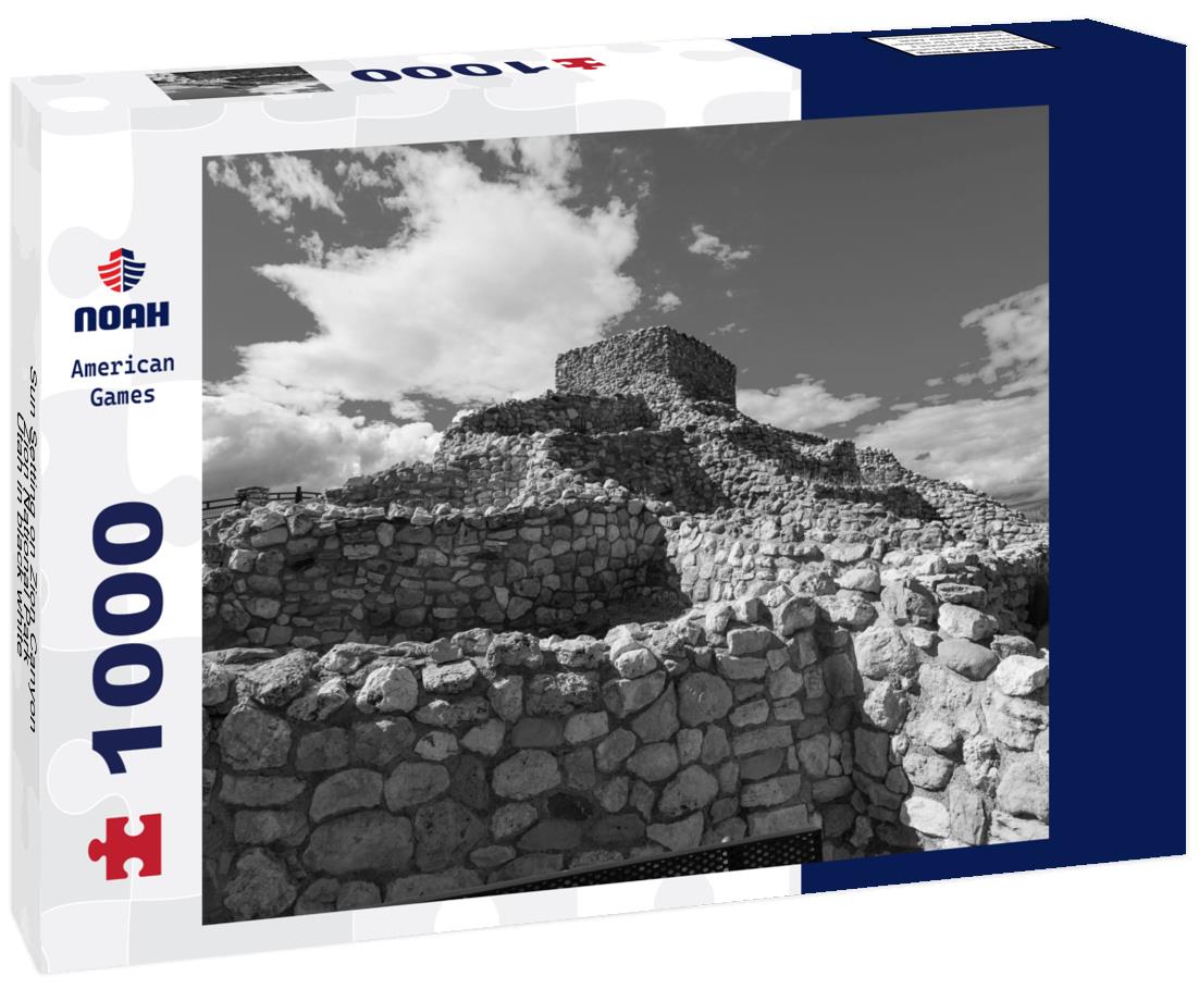 Noah Jigsaw Puzzle Sun Setting on Zion Canyon, Zion National Park, Utah in black white 1000 pieces