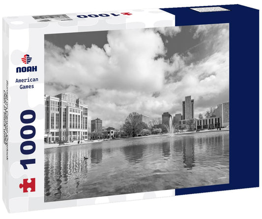 Noah Jigsaw Puzzle Sunset on Canyon Overlook, Zion National Park, Utah in black white 1000 pieces