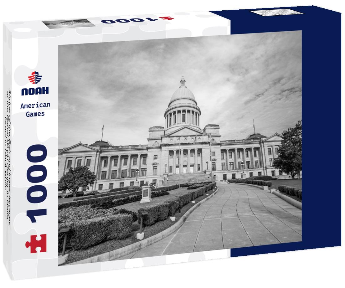 Noah Jigsaw Puzzle Shrine of the Bab and lower terraces at the Bahai World Center in Haifa, Israel in black white 1000 pieces