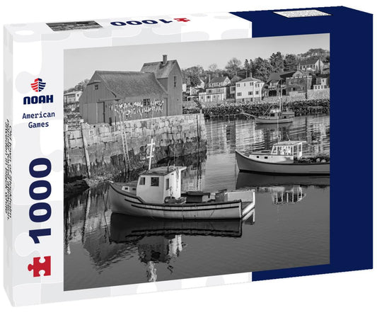 Noah Jigsaw Puzzle Old town of Stockholm - popular tourist attraction. Sweden in black white 1000 pieces