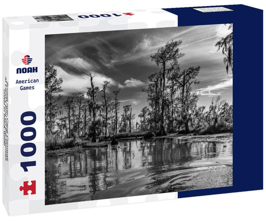 Noah Jigsaw Puzzle Sunset over Cape Cornwall at Land's End on the Cornish coast in black white 1000 pieces