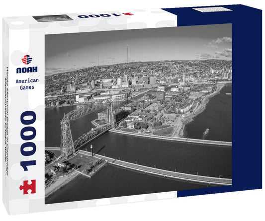 Noah Jigsaw Puzzle Weeks Memorial Bridge in Cambridge, Massachusetts in black white 1000 pieces