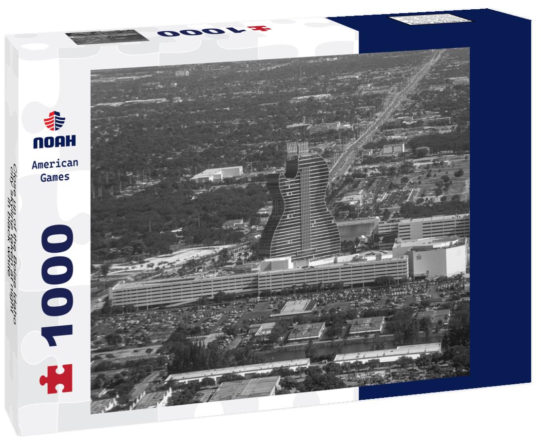 Noah Jigsaw Puzzle Close up of the Boise Idaho city skyline taken at night in black white 1000 pieces