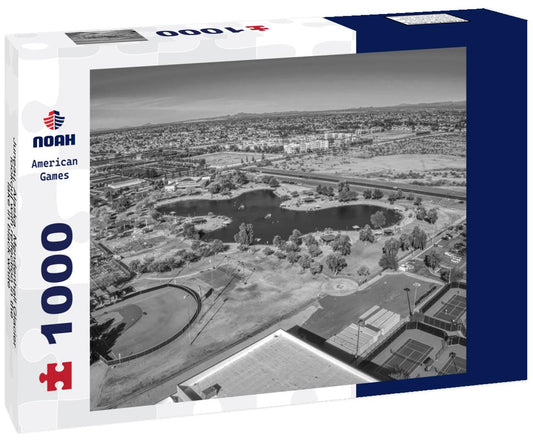 Noah Jigsaw Puzzle Juneau, Alaska. Mendenhall Glacier lookout with reflection in the lake in black white 1000 pieces