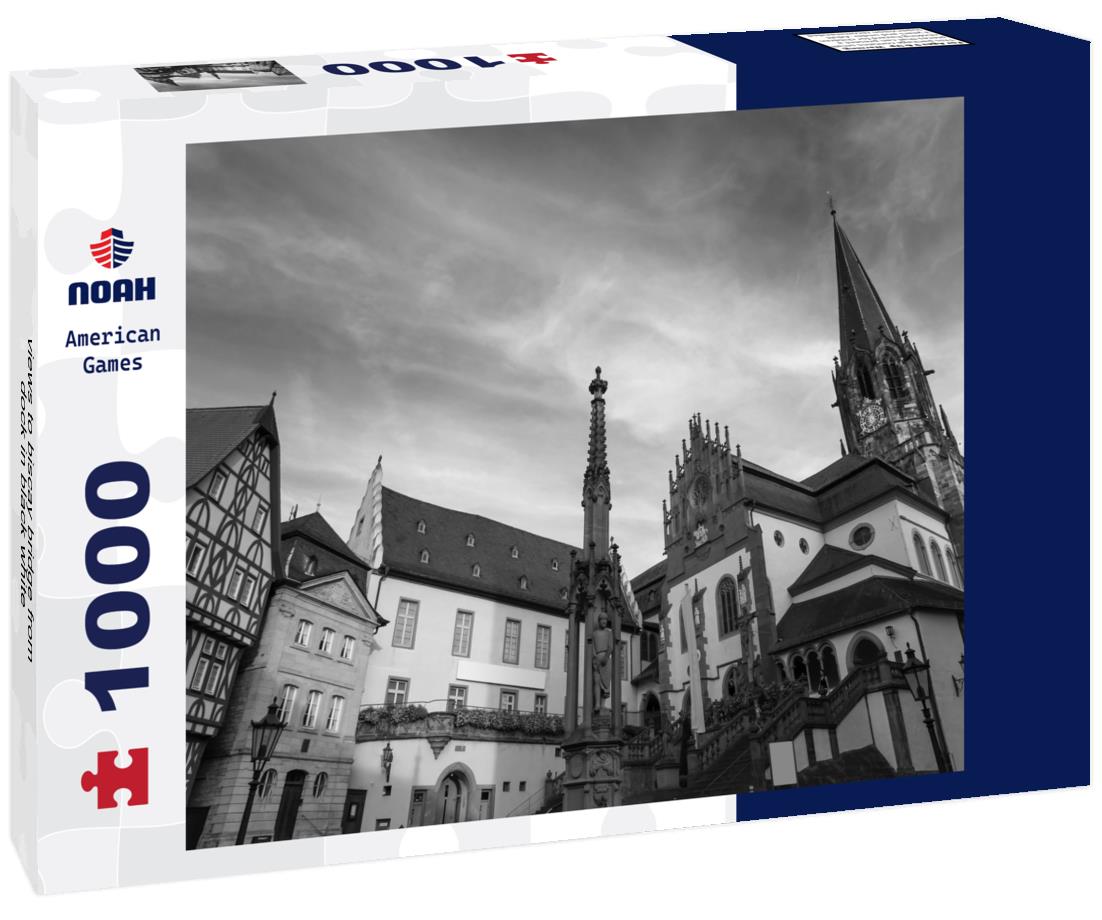 Noah Jigsaw Puzzle views to biscay bridge from dock in black white 1000 pieces