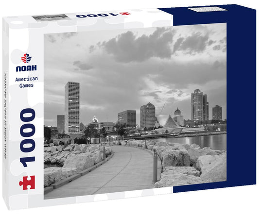 Noah Jigsaw Puzzle nashville skyline in black white 1000 pieces