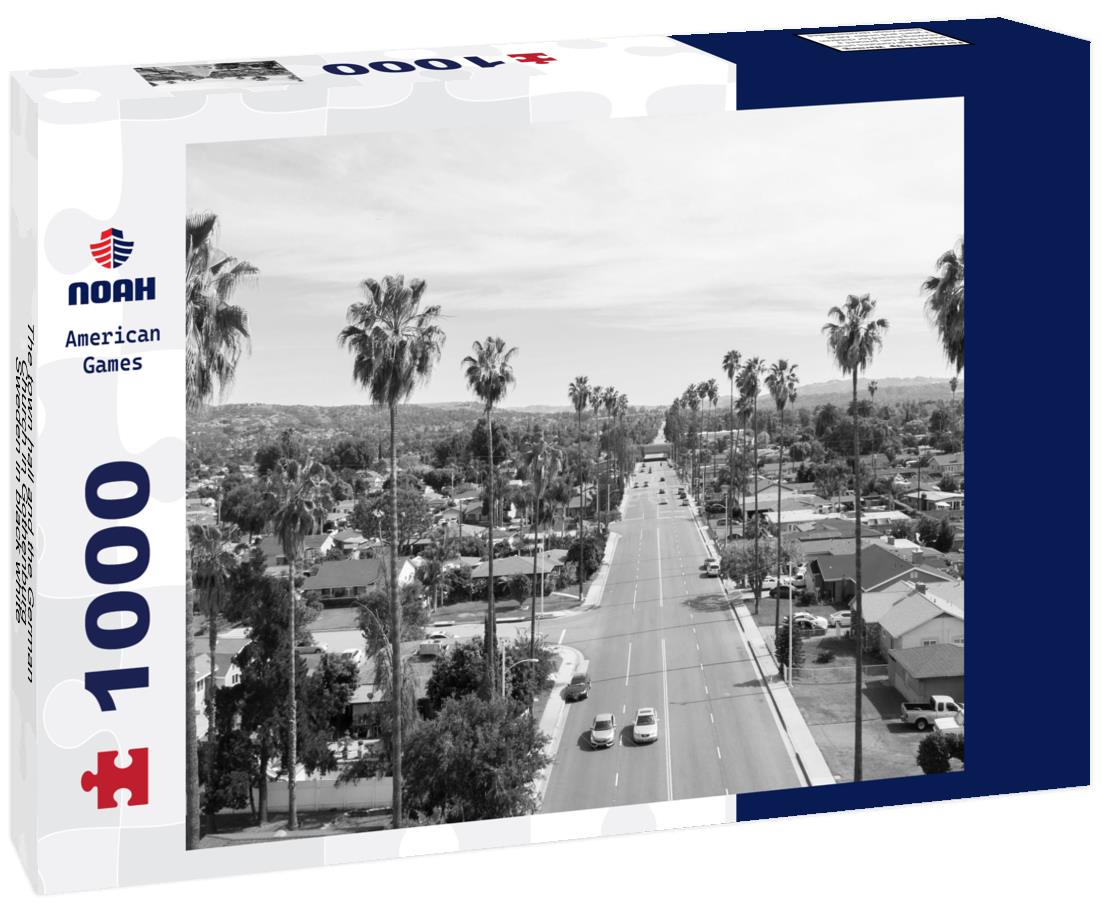 Noah Jigsaw Puzzle The town hall and the German Church in Gothenburg - Sweden in black white 1000 pieces