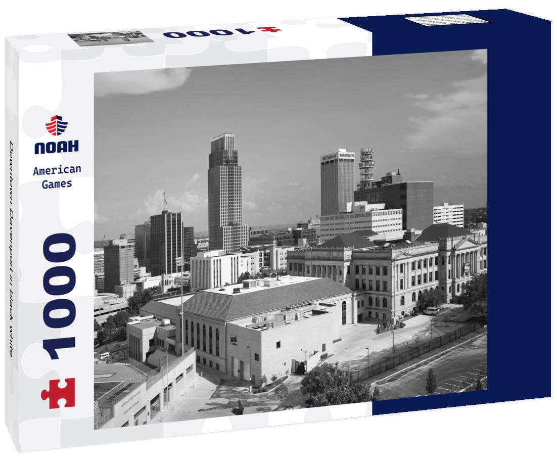 Noah Jigsaw Puzzle Downtown Davenport in black white 1000 pieces