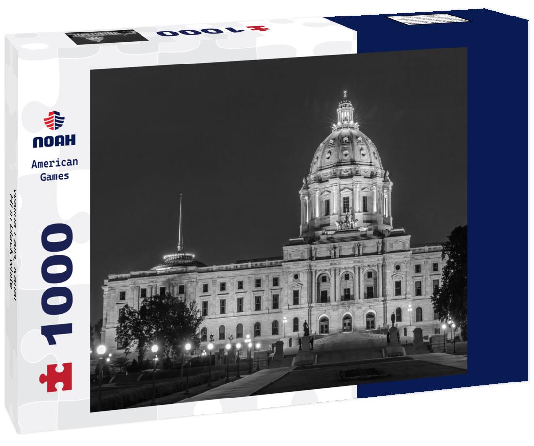 Noah Jigsaw Puzzle Wailua Falls, Kauai, HI in black white 1000 pieces