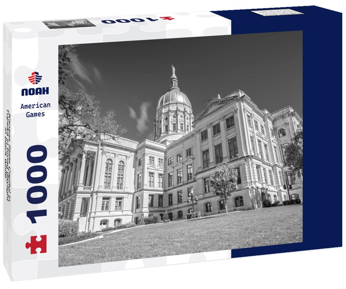 Noah Jigsaw Puzzle Kansas State Capitol in Topeka in broad daylight in black white 1000 pieces