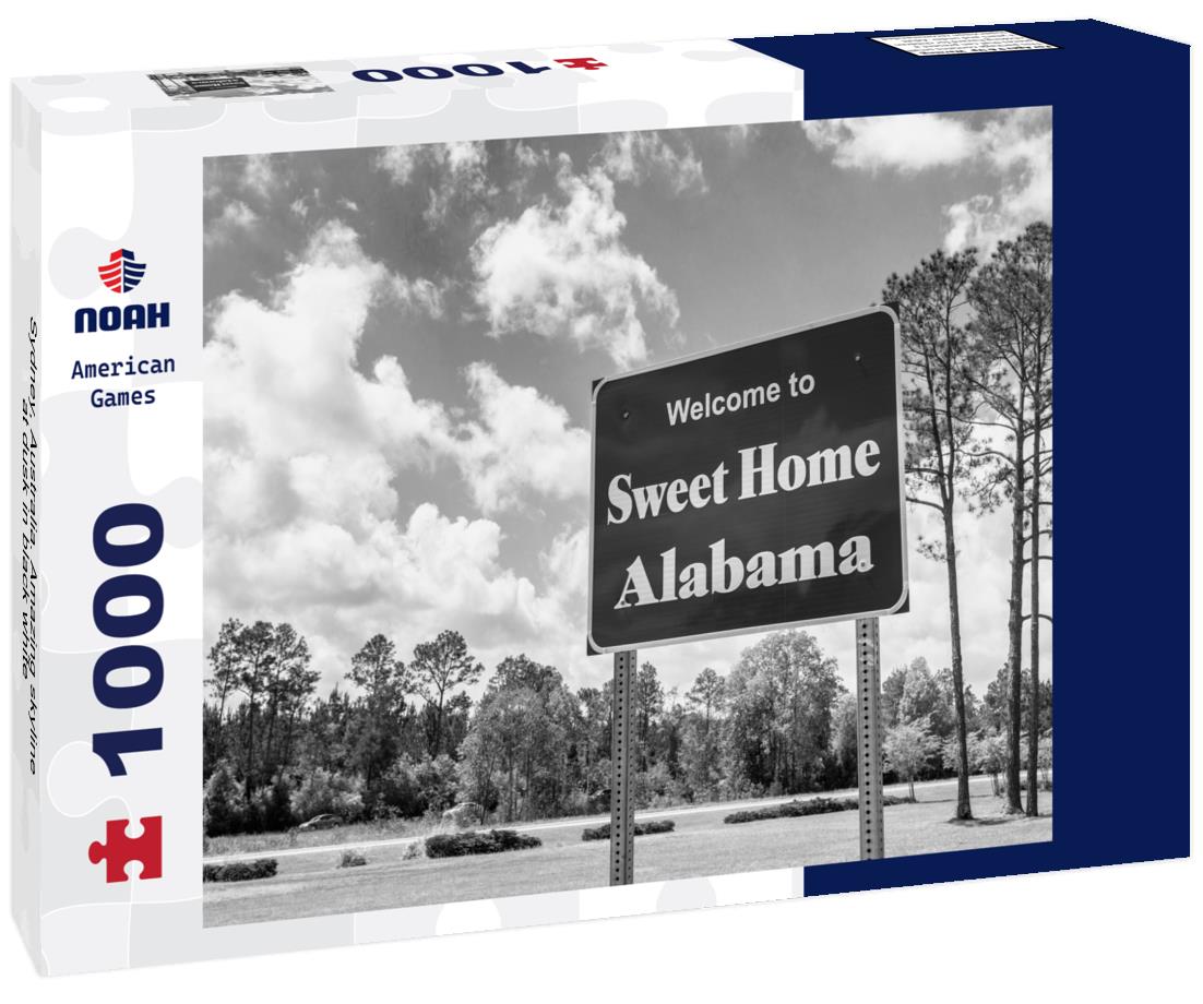 Noah Jigsaw Puzzle Sydney, Australia. Amazing skyline at dusk in black white 1000 pieces