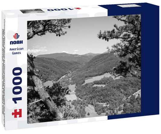 Noah Jigsaw Puzzle Colorado River flowing in Glenwood Canyon near the hanging lake White River National Forest, Garfield County, Glenwood Springs, Colorado, USA in black white 1000 pieces