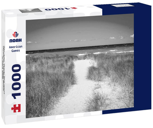 Noah Jigsaw Puzzle San Juan, Puerto Rico resort skyline on Condado Beach in black white 1000 pieces