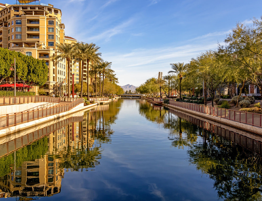 Noah Jigsaw Puzzle Daytime scene of canal running through waterfront district of Old Town Scottsdale, Arizona USA with condo housing, retail and restaurants 1000 pieces
