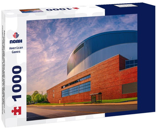 Noah Jigsaw Puzzle Manchester city skyline with circular geometry of civic auditorium building with cloudy sky, modern metropolitan architecture in New Hampshire 1000 pieces