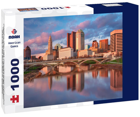 Noah Jigsaw Puzzle Columbus, Ohio, USA. Cityscape image of Columbus, Ohio, USA downtown skyline with the reflection of the city in the Scioto River in springtime 1000 pieces