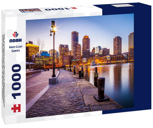 Noah Jigsaw Puzzle The architecture of Boston in Massachusetts, USA at night with its mix of contemporary and historic buildings at Boston Harbor and Financial District 1000 pieces