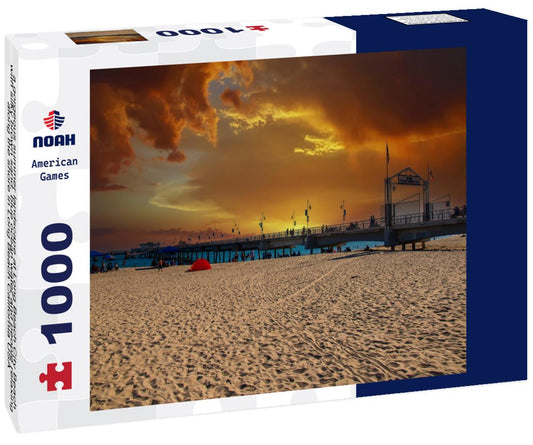 Noah Jigsaw Puzzle a gorgeous summer landscape at Long Beach City Beach with silky brown sand, blue ocean water and people relaxing along the shore in Long Beach California USA 1000 pieces
