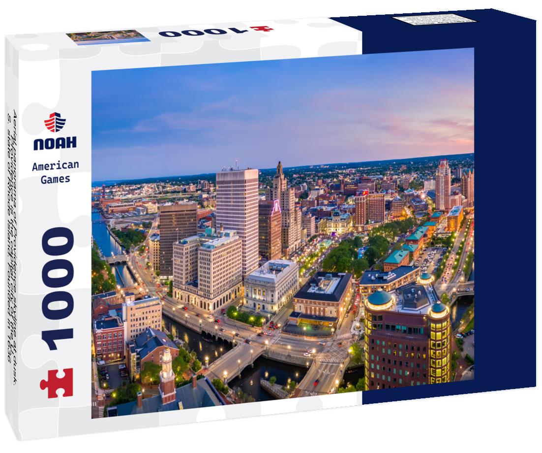 Noah Jigsaw Puzzle Aerial panorama of Providence skyline at dusk. Providence is the capital city of the U.S. state of Rhode Island. Founded in 1636 is one of the oldest cities in USA 1000 pieces