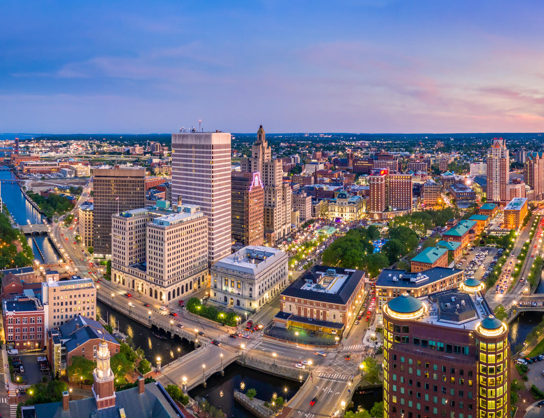 Noah Jigsaw Puzzle Aerial panorama of Providence skyline at dusk. Providence is the capital city of the U.S. state of Rhode Island. Founded in 1636 is one of the oldest cities in USA 1000 pieces