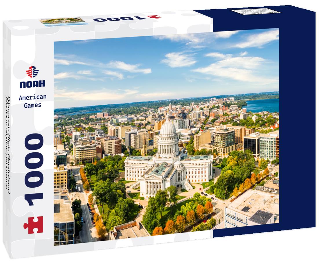 Noah Jigsaw Puzzle Wisconsin State Capitol and Madison skyline panorama 1000 pieces