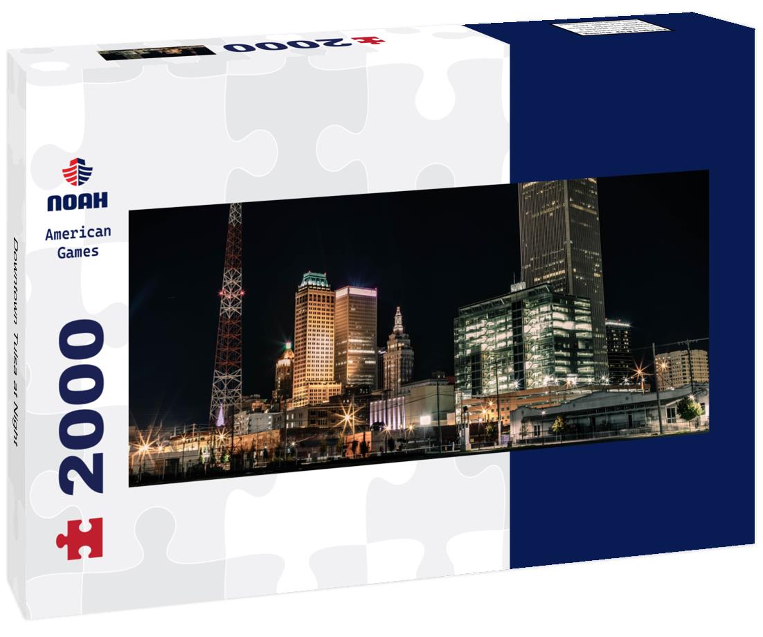 Noah Jigsaw Puzzle Downtown Tulsa at Night panorama 2000 pieces