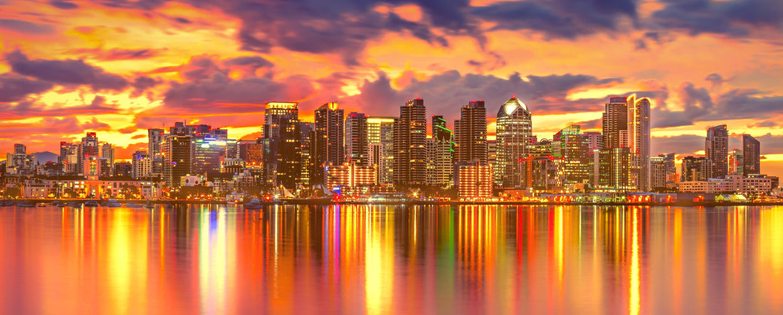 San Diego Skyline Sunset Bay 2000pc Panoramic Puzzle